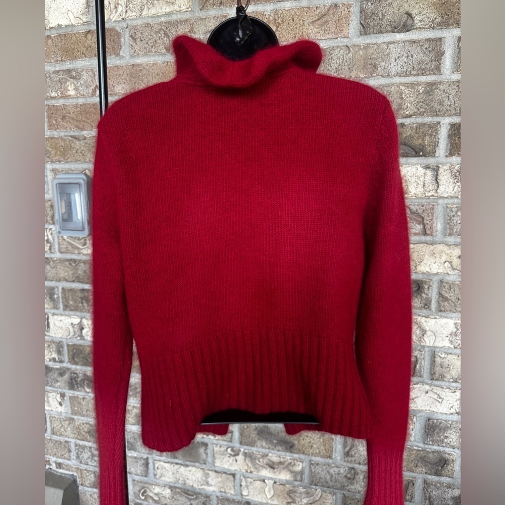 Marina Luna Red Ruffled Cardigan Size Small - Picture 5 of 11